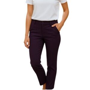 Ricki's Stretch Retro Skinny Pants Plum Purple Elastic Waistband Size 6